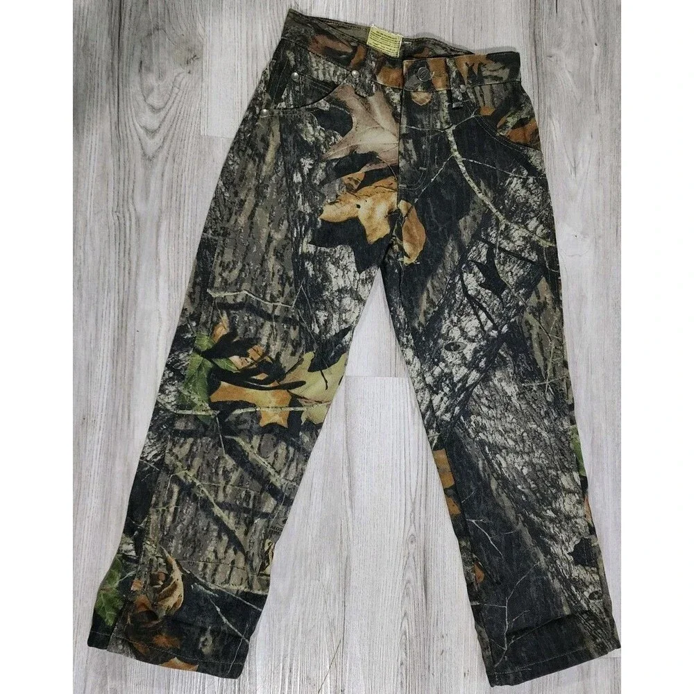 Vtg Boys 8 Reg Wrangler Pro Gear Jeans Realtree Camo Hunting Pants 24x 22